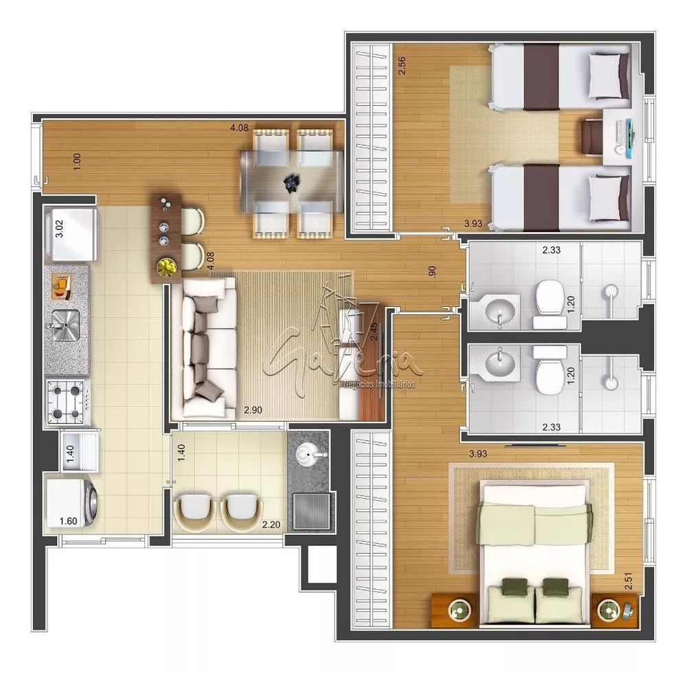 Apartamento, 3 quartos, 70 m² - Foto 1