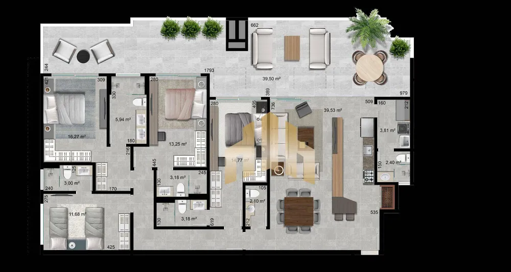 Cobertura, 4 quartos, 203 m² - Foto 2
