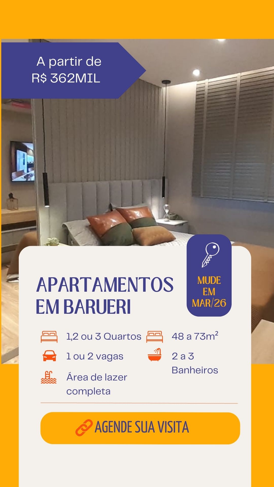 Apartamento à venda com 3 quartos, 73m² - Foto 1