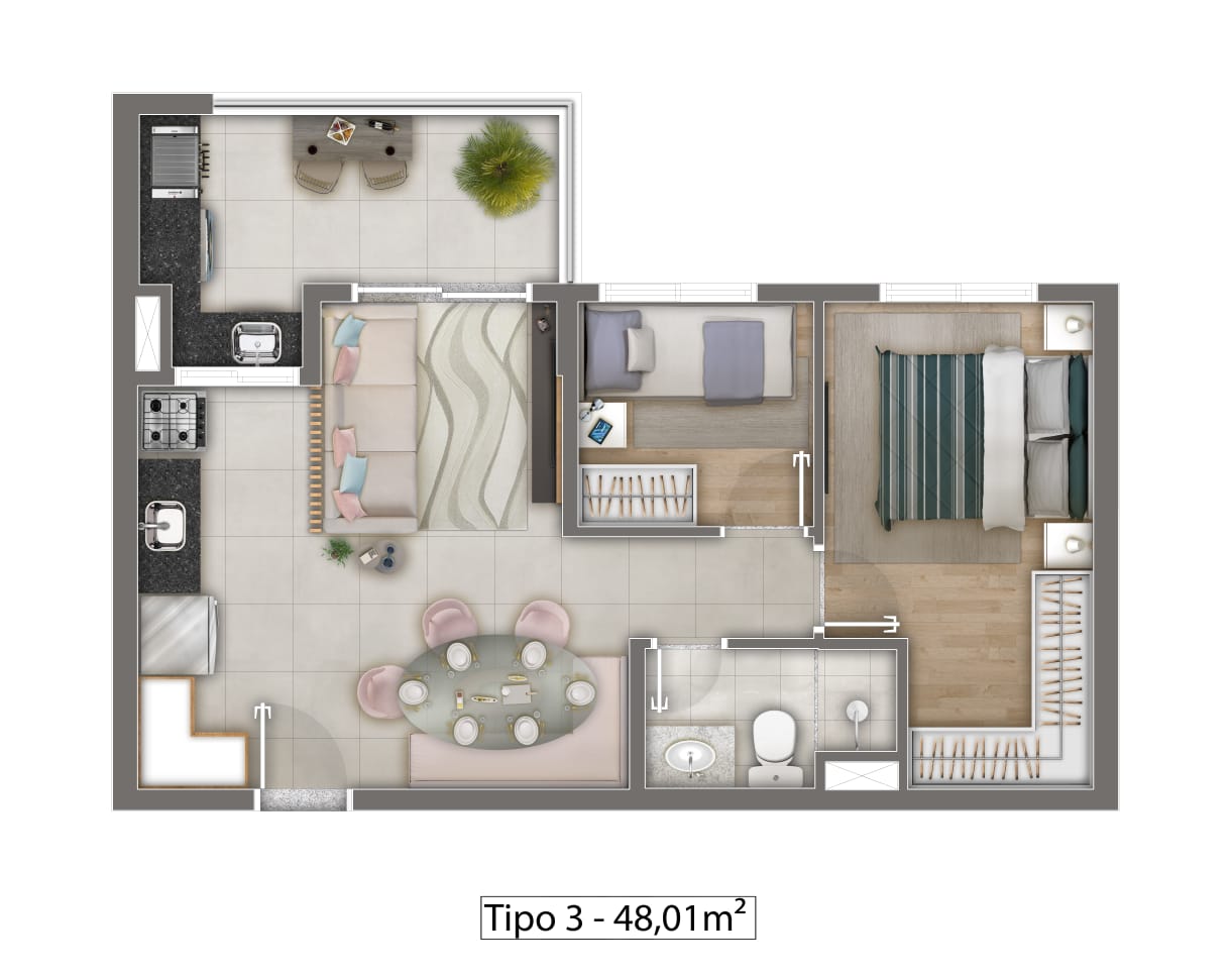 Apartamento à venda com 3 quartos, 73m² - Foto 4