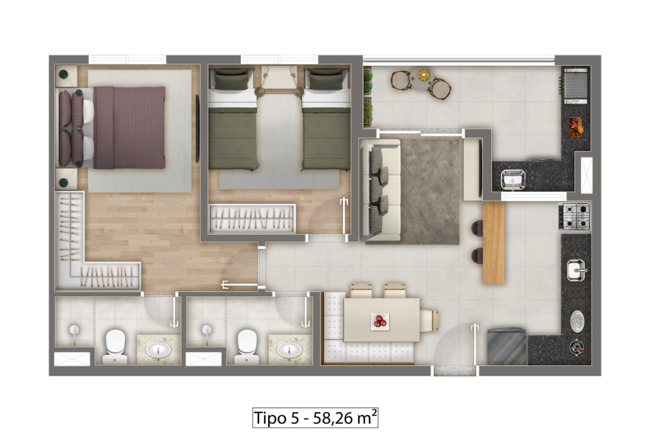 Apartamento à venda com 3 quartos, 73m² - Foto 8