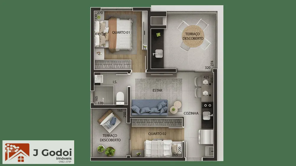 Apartamento, 2 quartos, 52 m² - Foto 1