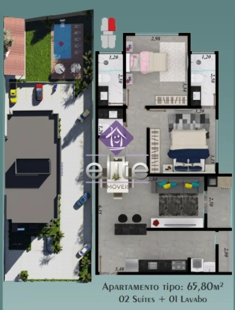 Apartamento, 2 quartos, 65 m² - Foto 2