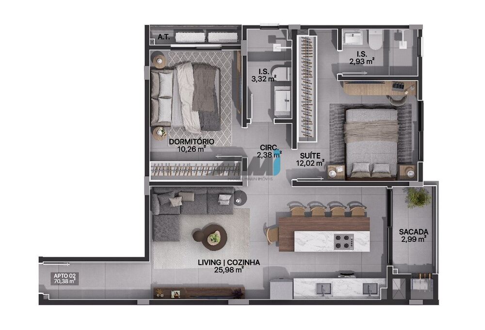 Apartamento, 2 quartos, 70 m² - Foto 13