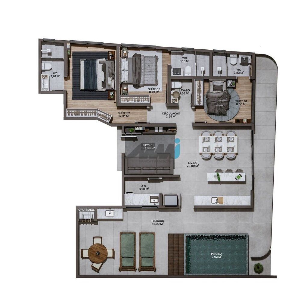 Apartamento, 3 quartos, 92 m² - Foto 2