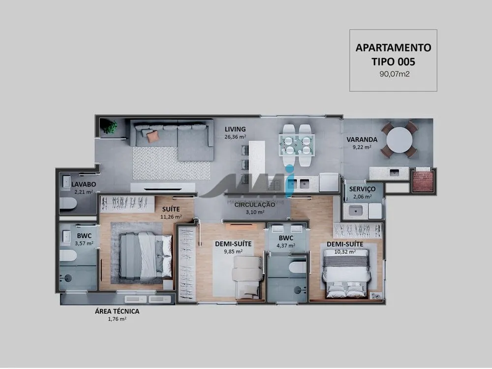 Apartamento, 3 quartos, 90 m² - Foto 8