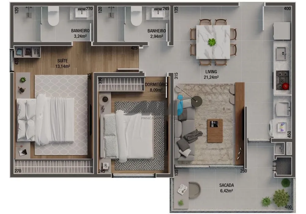 Apartamento, 2 quartos, 64 m² - Foto 10