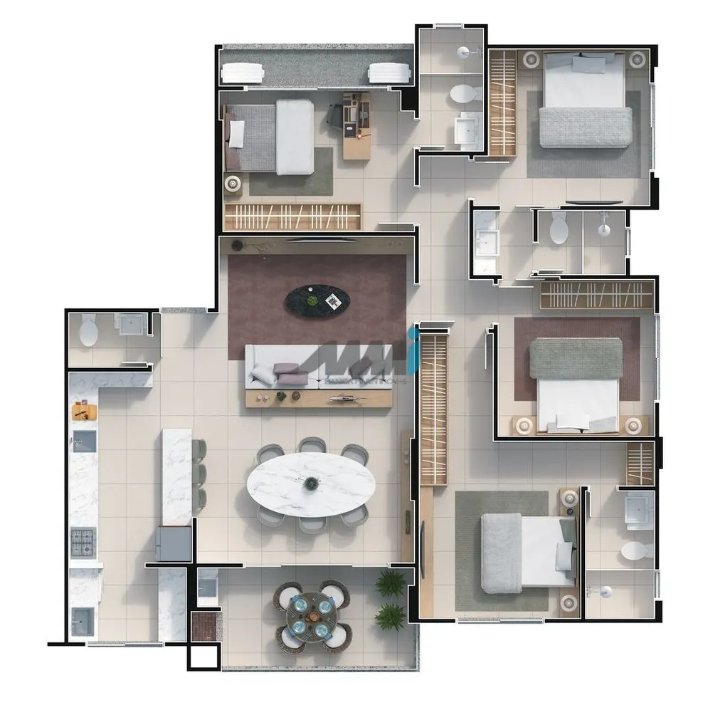 Apartamento, 3 quartos, 130 m² - Foto 1