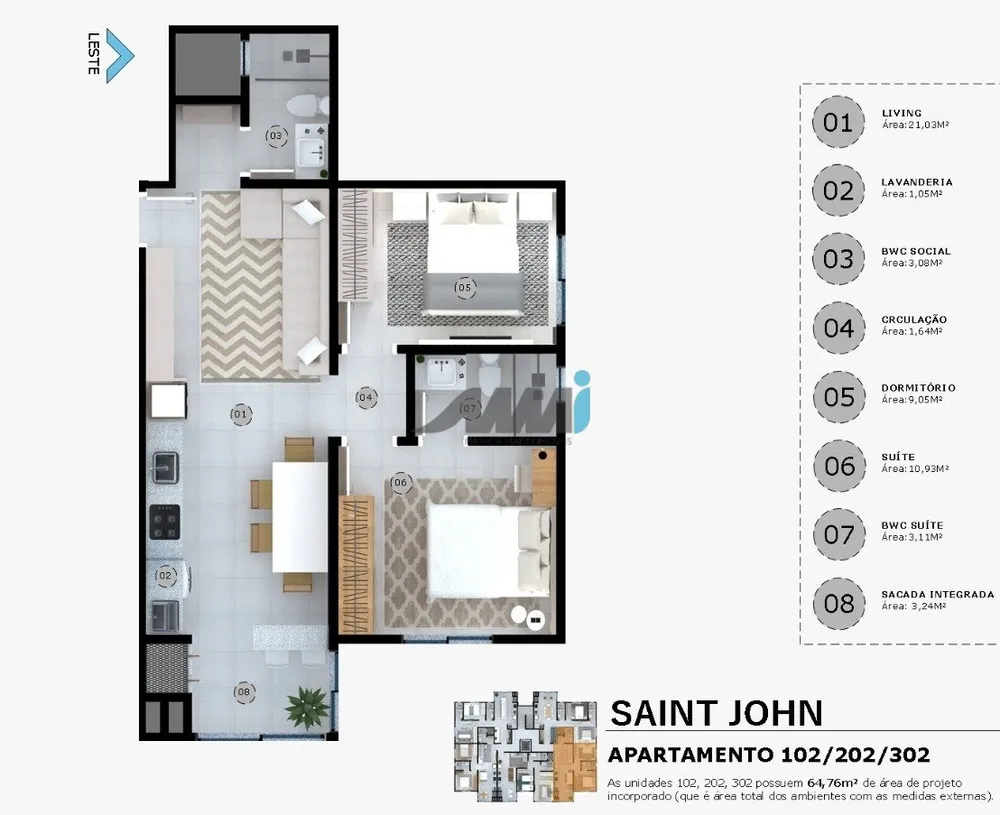 Apartamento, 2 quartos, 68 m² - Foto 5