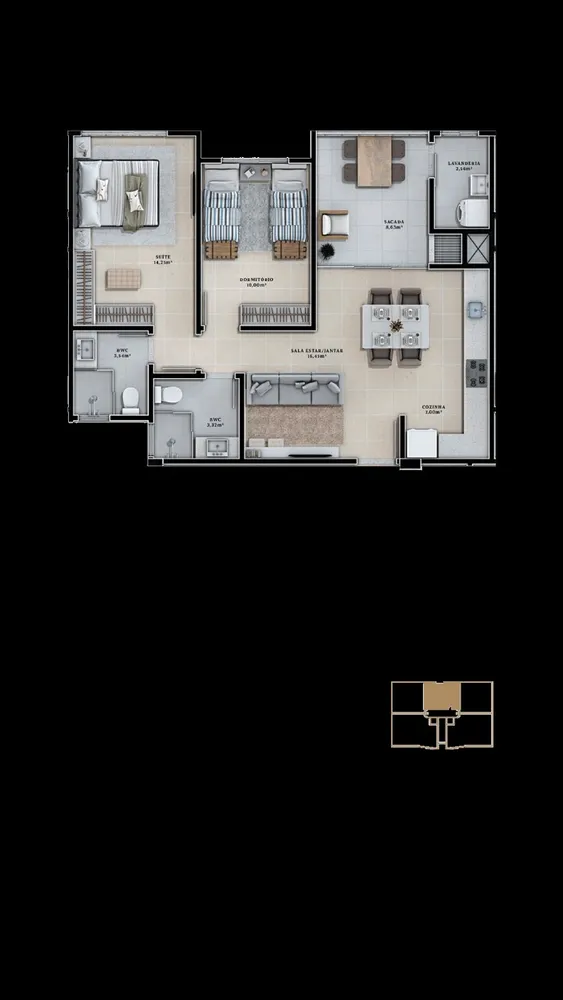 Apartamento, 2 quartos, 77 m² - Foto 20