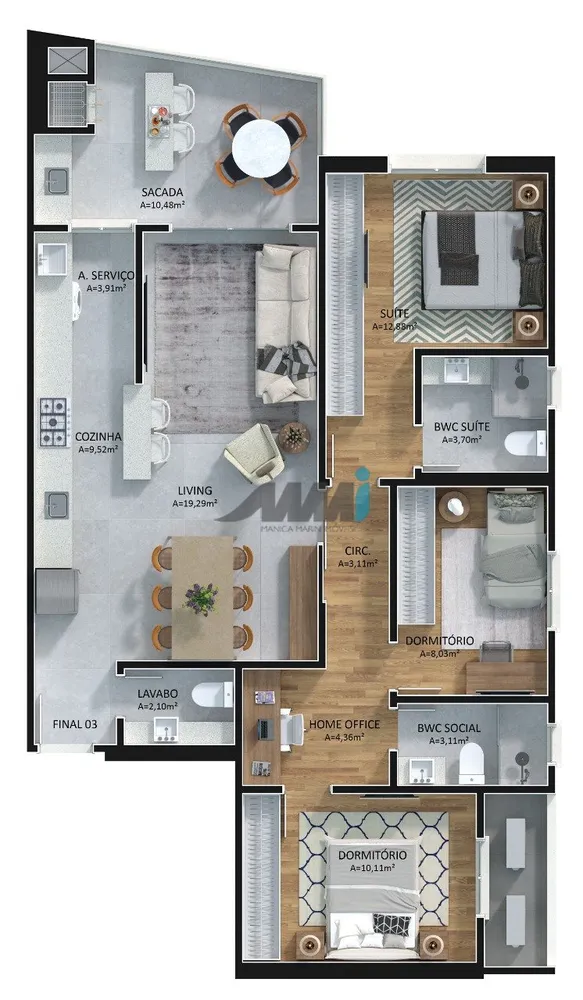 Apartamento, 2 quartos, 77 m² - Foto 8