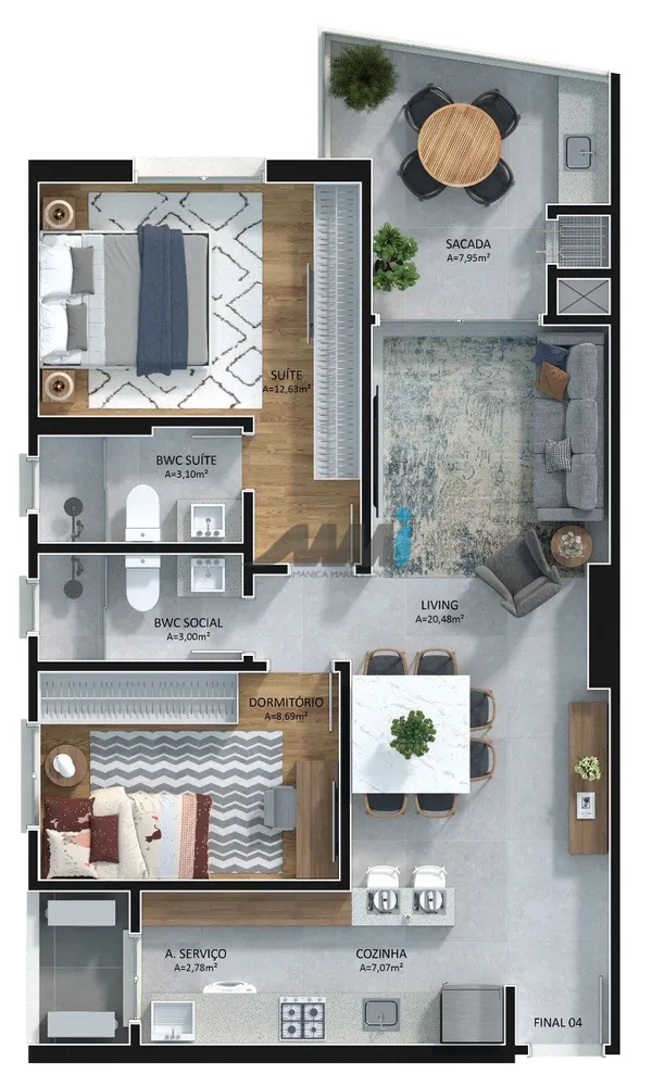 Apartamento, 2 quartos, 77 m² - Foto 7