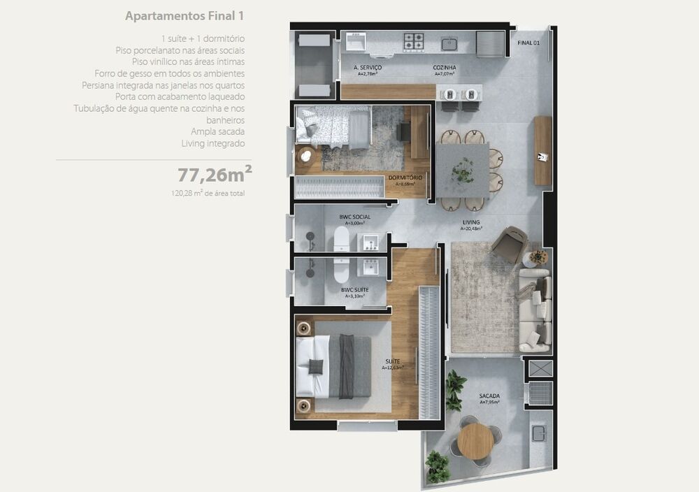 Apartamento à venda com 3 quartos, 104m² - Foto 16