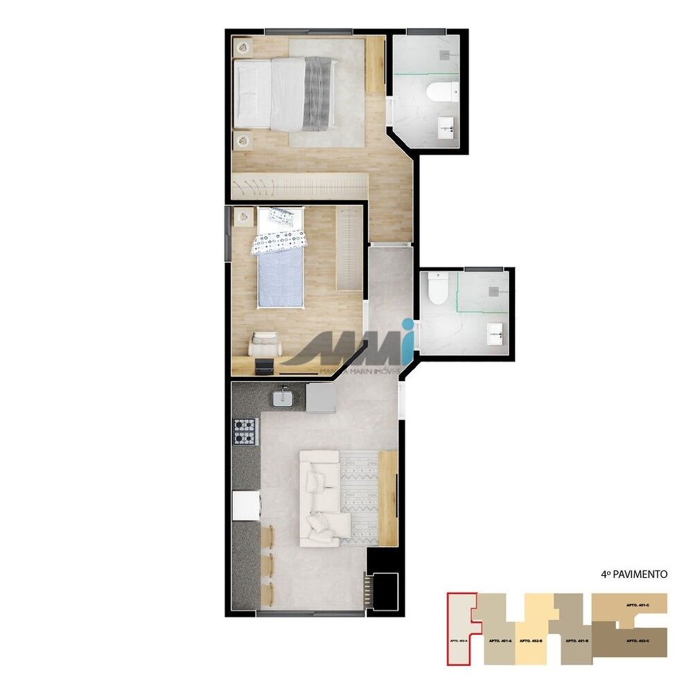 Apartamento à venda com 2 quartos, 55m² - Foto 14