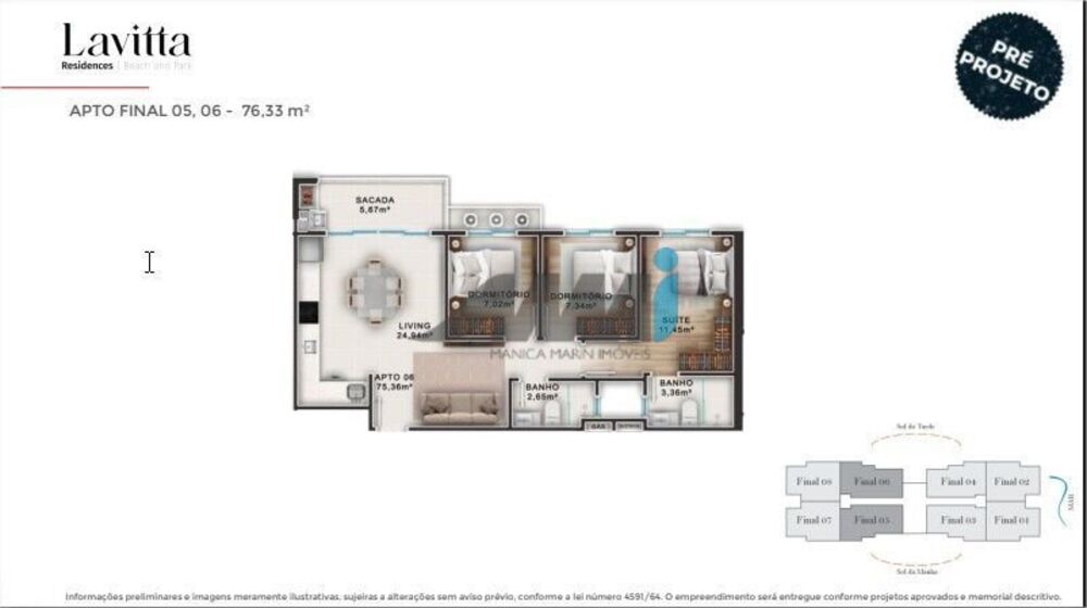 Apartamento, 3 quartos, 76 m² - Foto 1