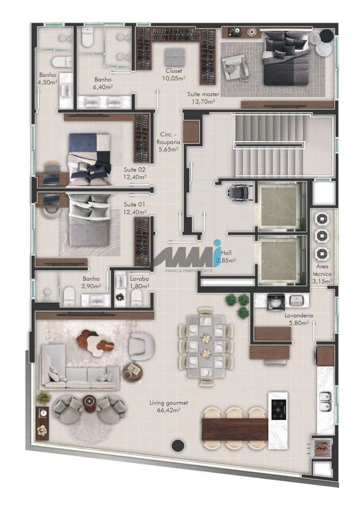 Apartamento, 3 quartos, 165 m² - Foto 6