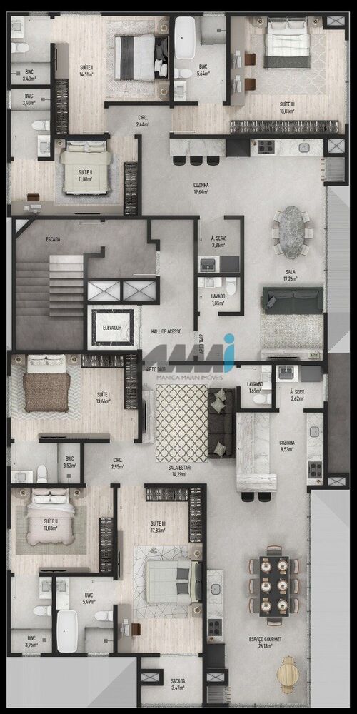 Apartamento à venda com 3 quartos, 101m² - Foto 17
