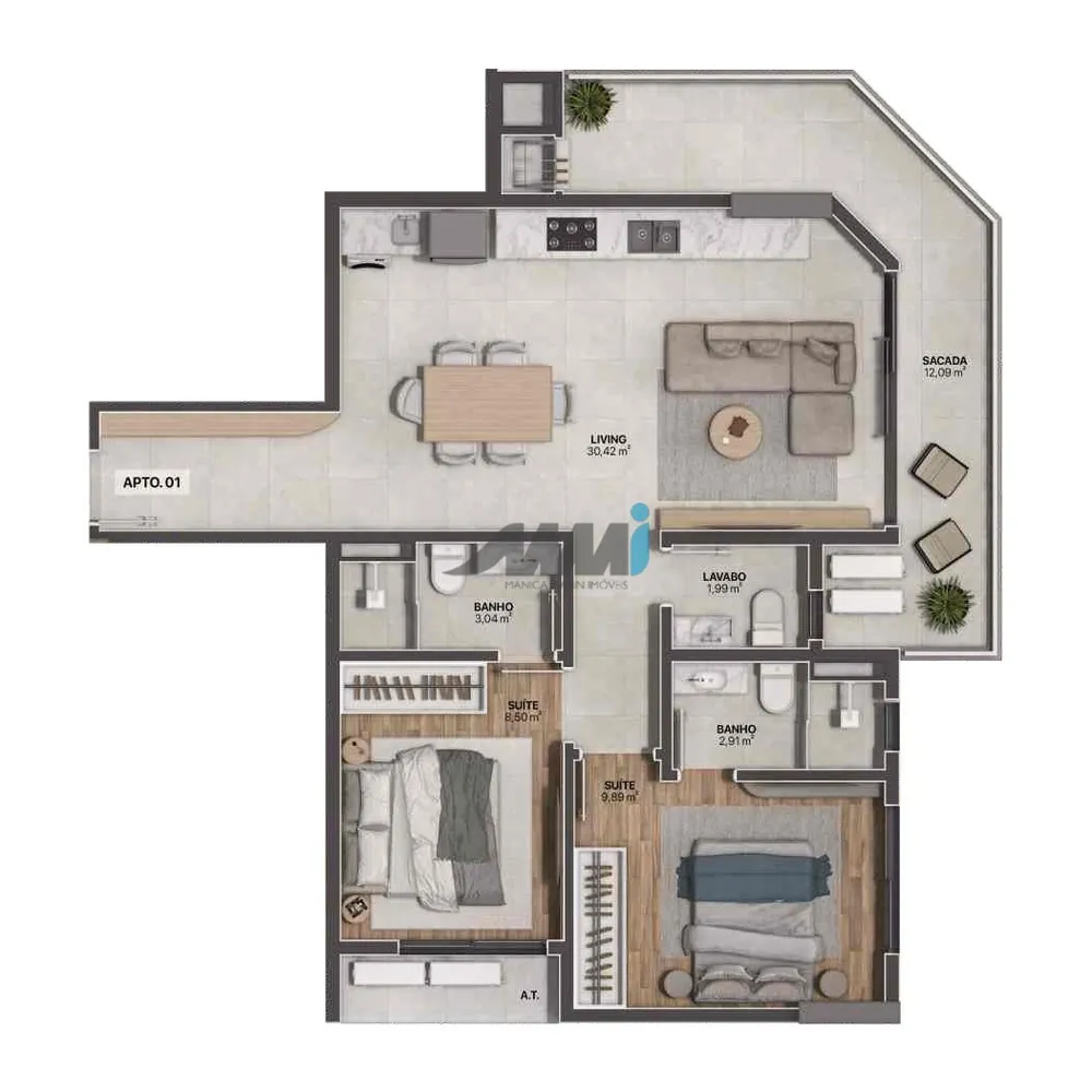 Apartamento, 2 quartos, 68 m² - Foto 12