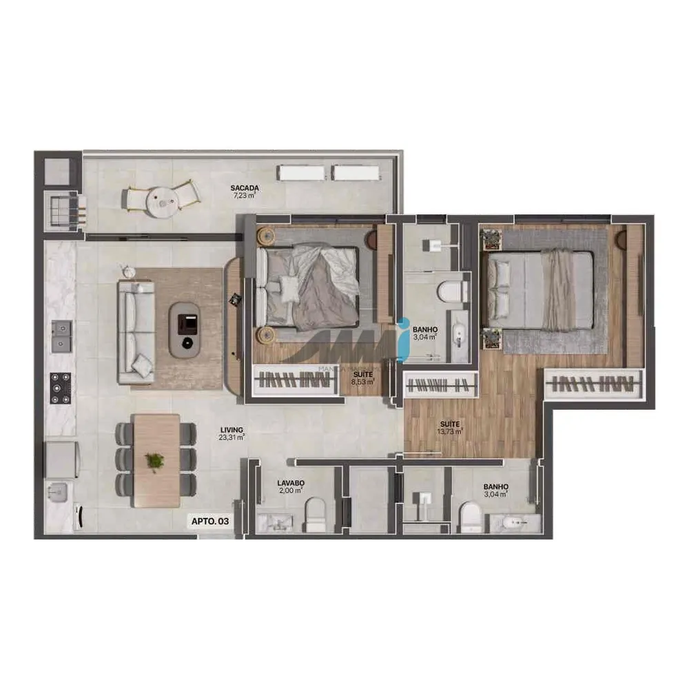 Apartamento, 2 quartos, 68 m² - Foto 7