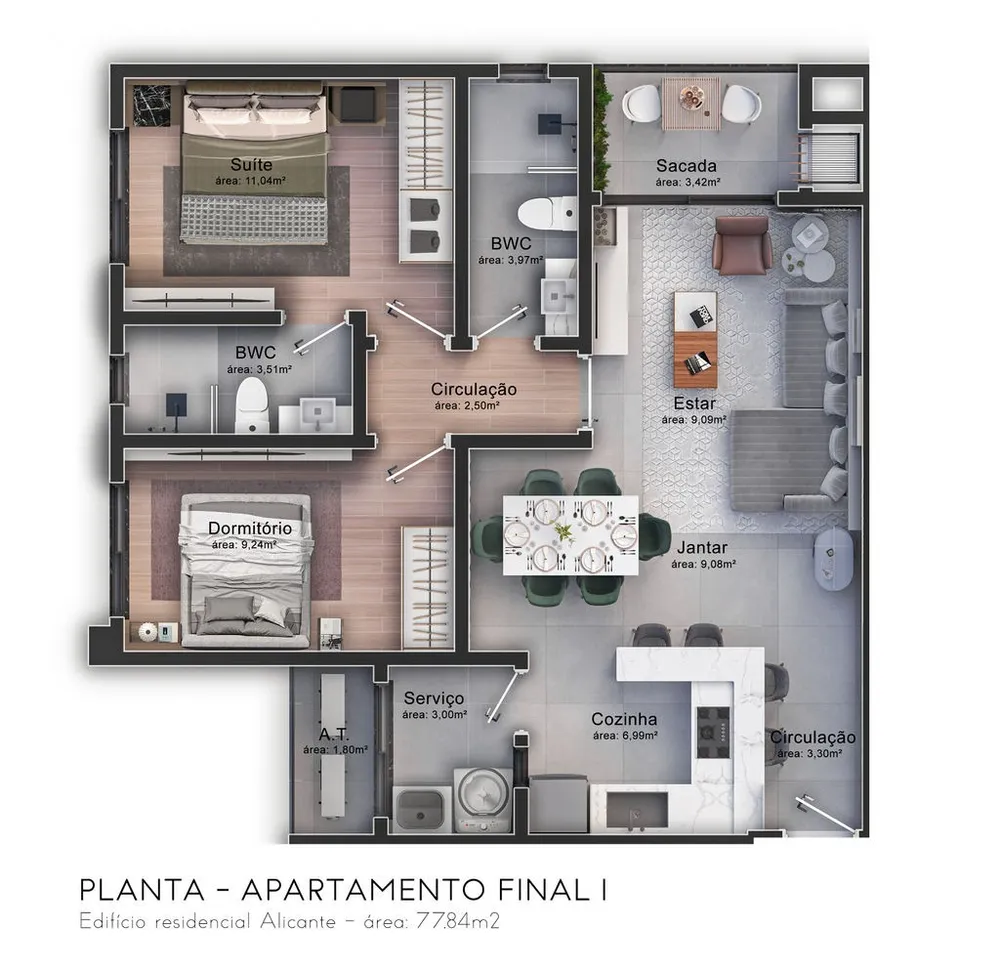 Apartamento, 2 quartos, 77 m² - Foto 15