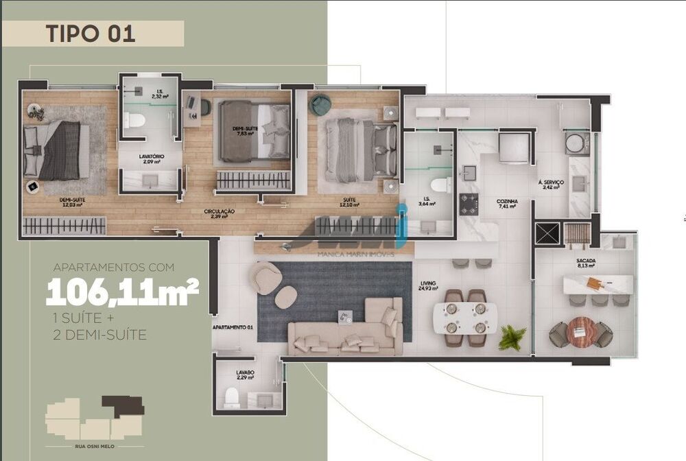 Apartamento, 3 quartos, 96 m² - Foto 8