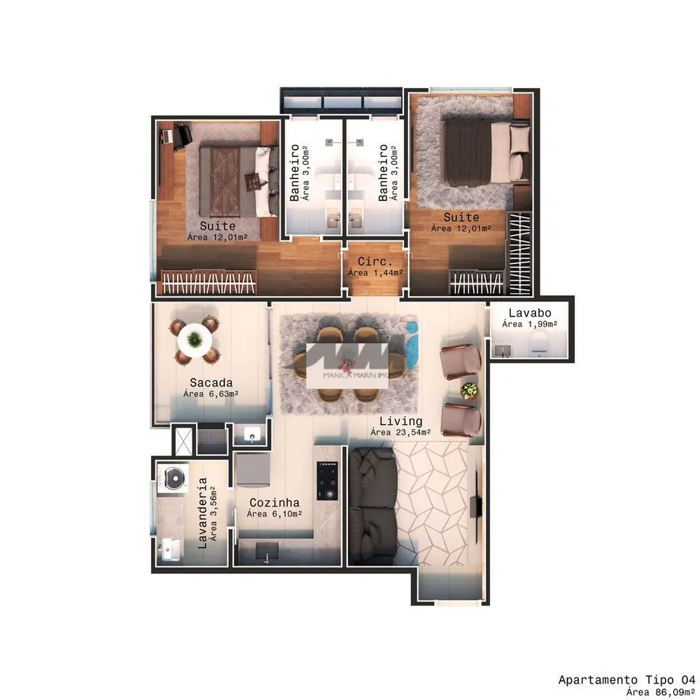 Apartamento, 3 quartos, 96 m² - Foto 14