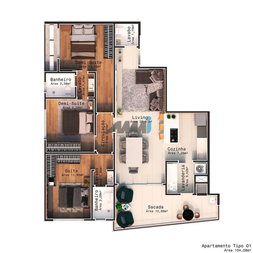 Apartamento, 3 quartos, 96 m² - Foto 12