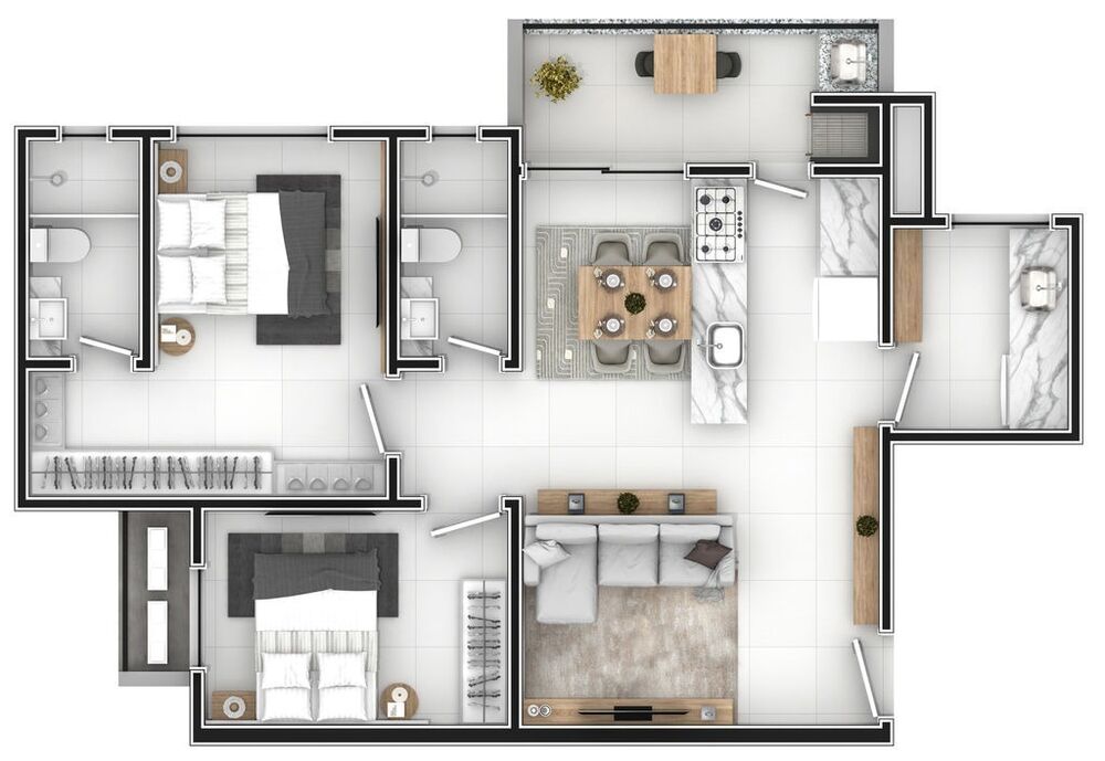 Apartamento à venda com 2 quartos, 73m² - Foto 3