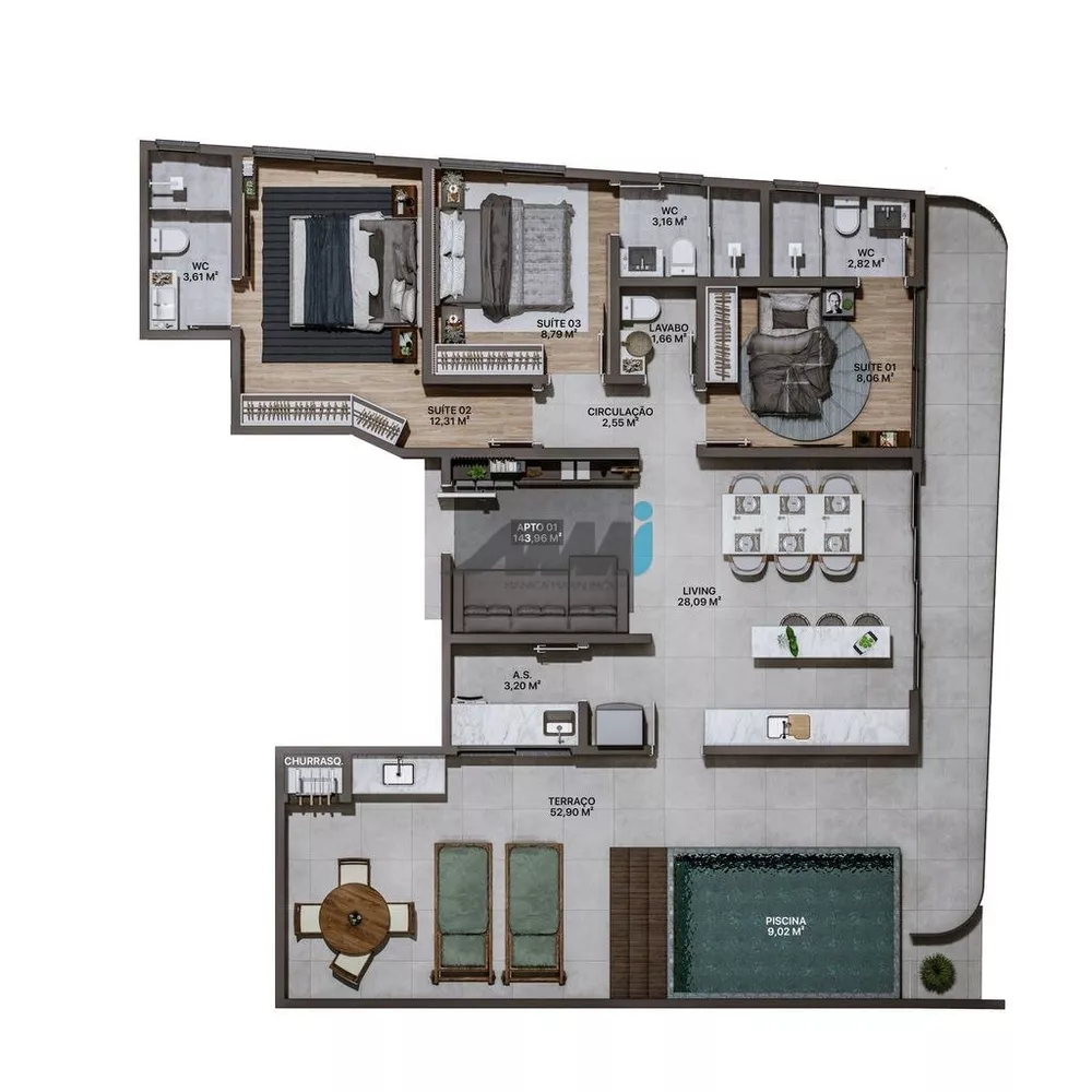 Apartamento Lançamentos com 4 quartos, 132m² - Foto 19