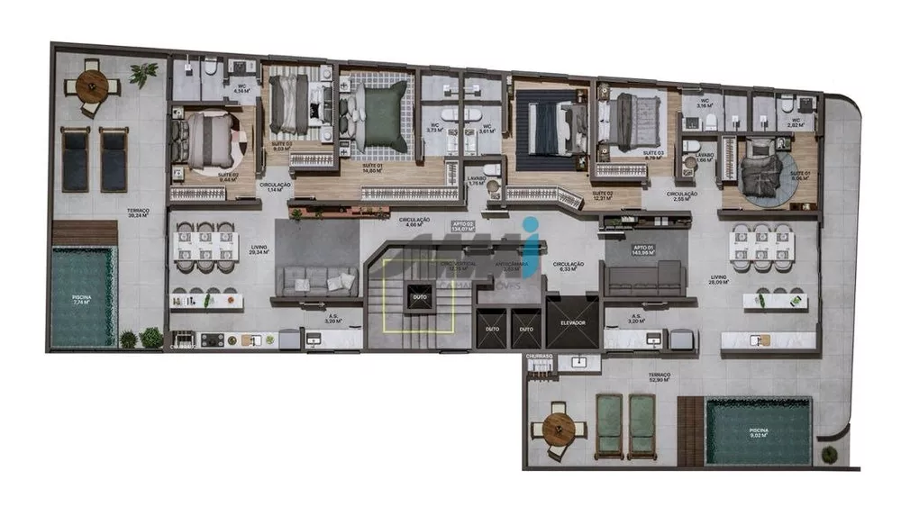 Apartamento Lançamentos com 4 quartos, 132m² - Foto 13