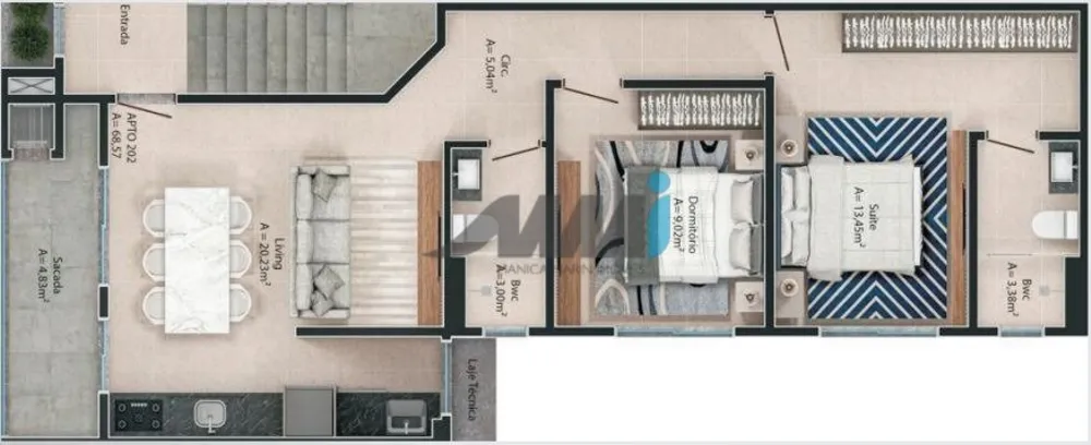 Apartamento, 2 quartos, 68 m² - Foto 3