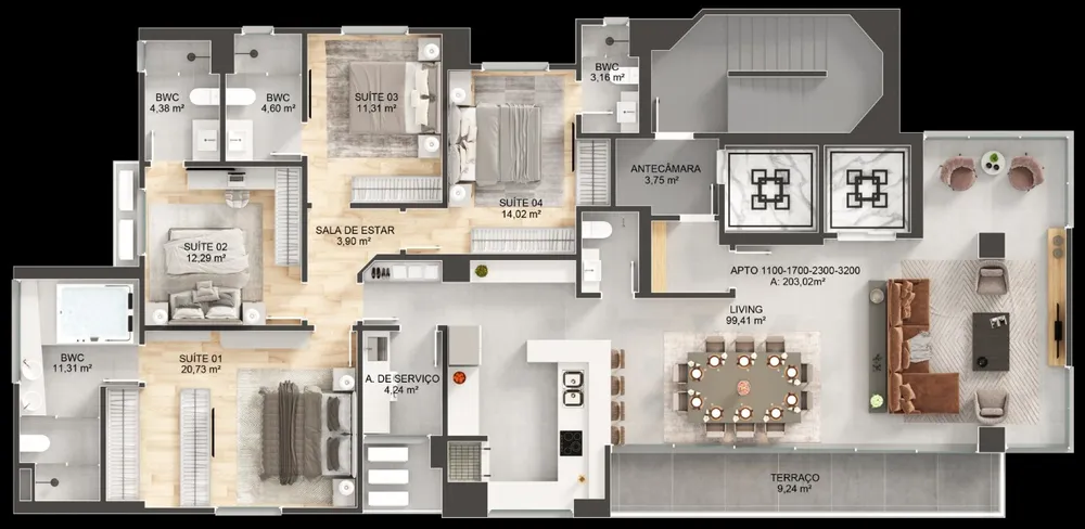Apartamento, 4 quartos, 324 m² - Foto 12