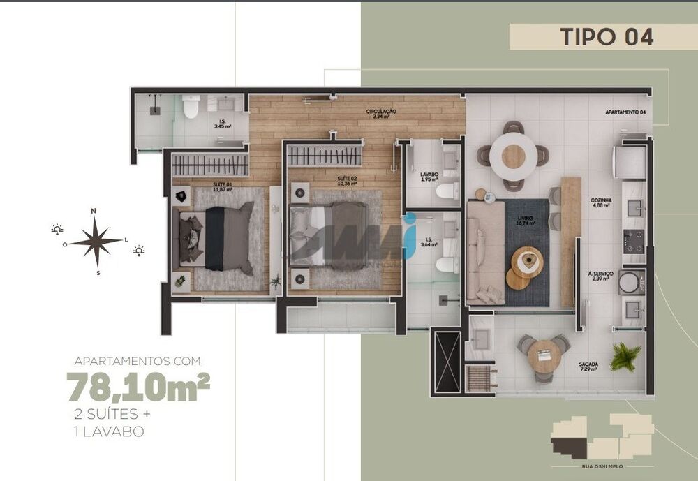 Apartamento, 2 quartos, 82 m² - Foto 11