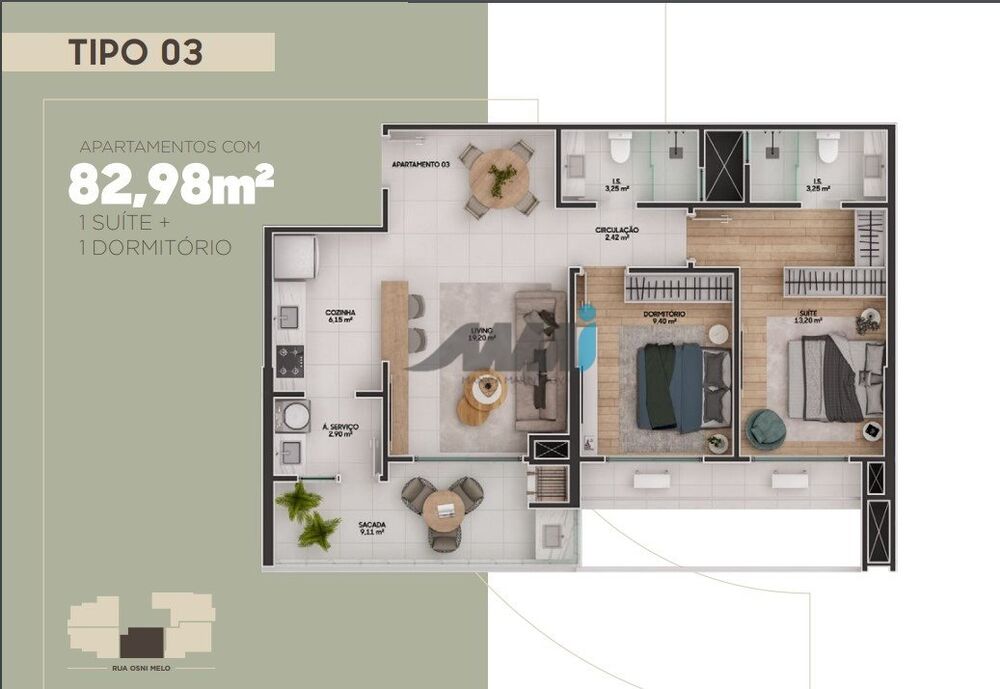 Apartamento, 2 quartos, 82 m² - Foto 1