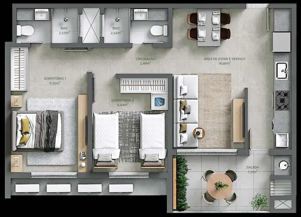 Apartamento, 2 quartos, 58 m² - Foto 20