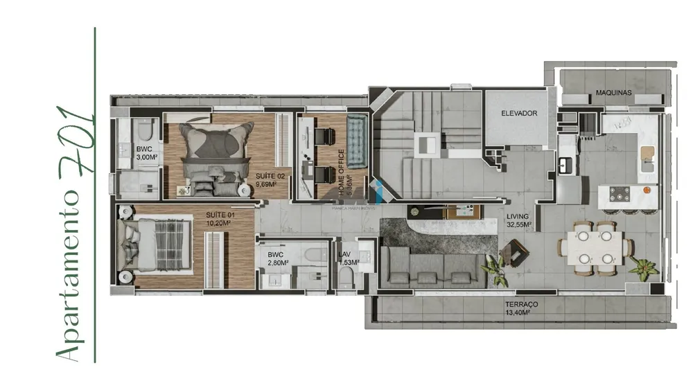 Cobertura, 3 quartos, 144 m² - Foto 13