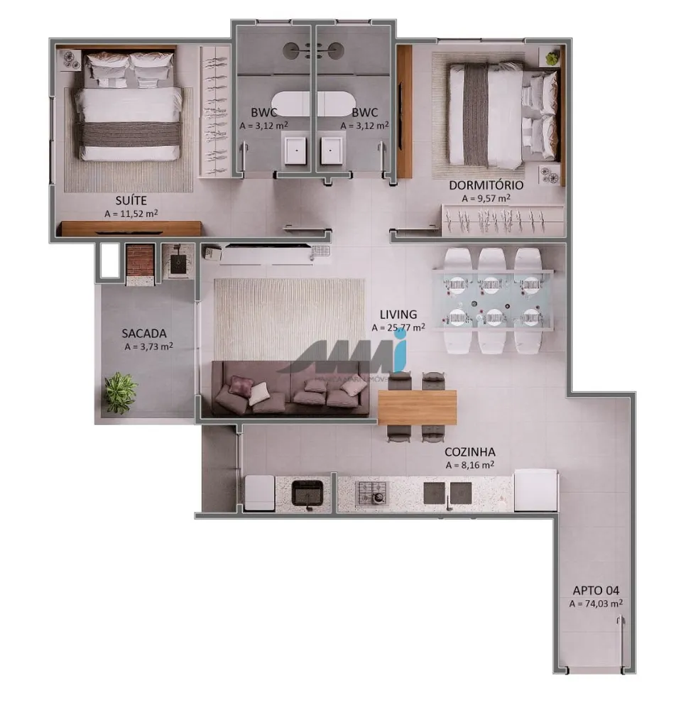 Apartamento, 2 quartos, 74 m² - Foto 21