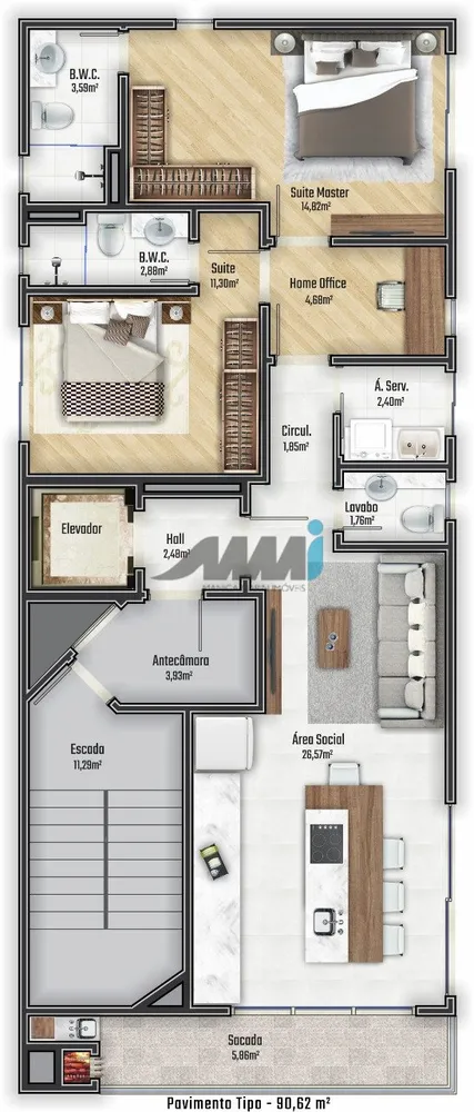 Apartamento, 2 quartos, 90 m² - Foto 13