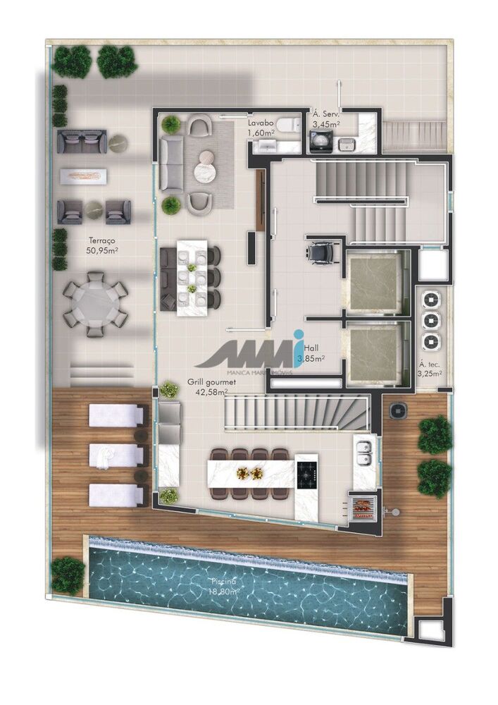 Cobertura à venda com 3 quartos, 331m² - Foto 3