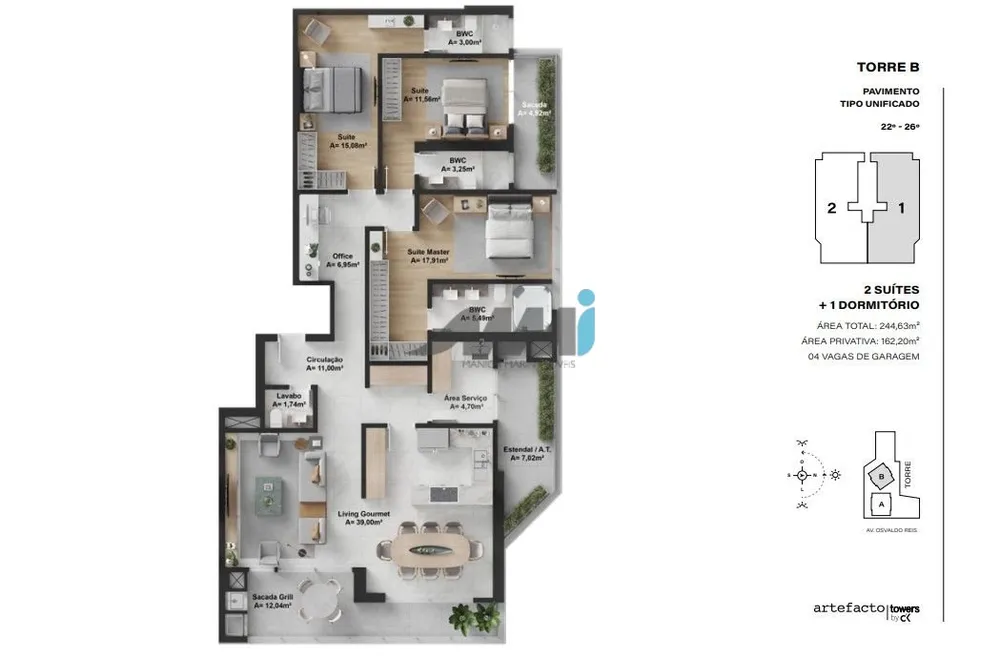 Apartamento, 3 quartos, 193 m² - Foto 16
