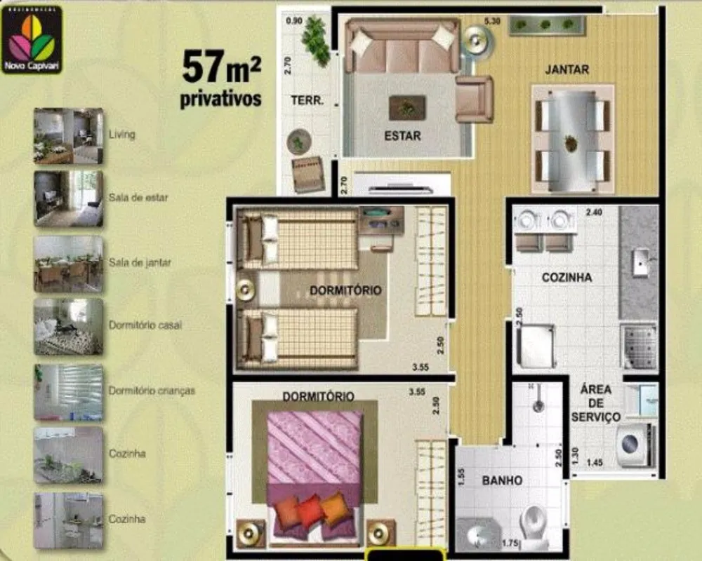 Apartamento, 2 quartos, 57 m² - Foto 4