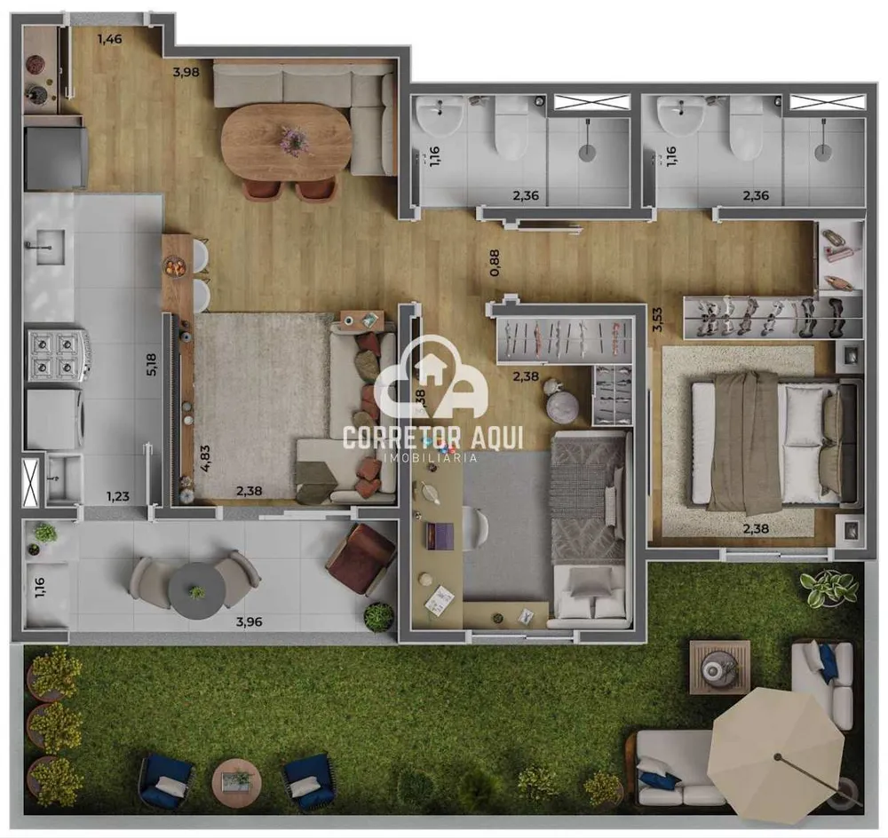 Apartamento, 2 quartos, 54 m² - Foto 2