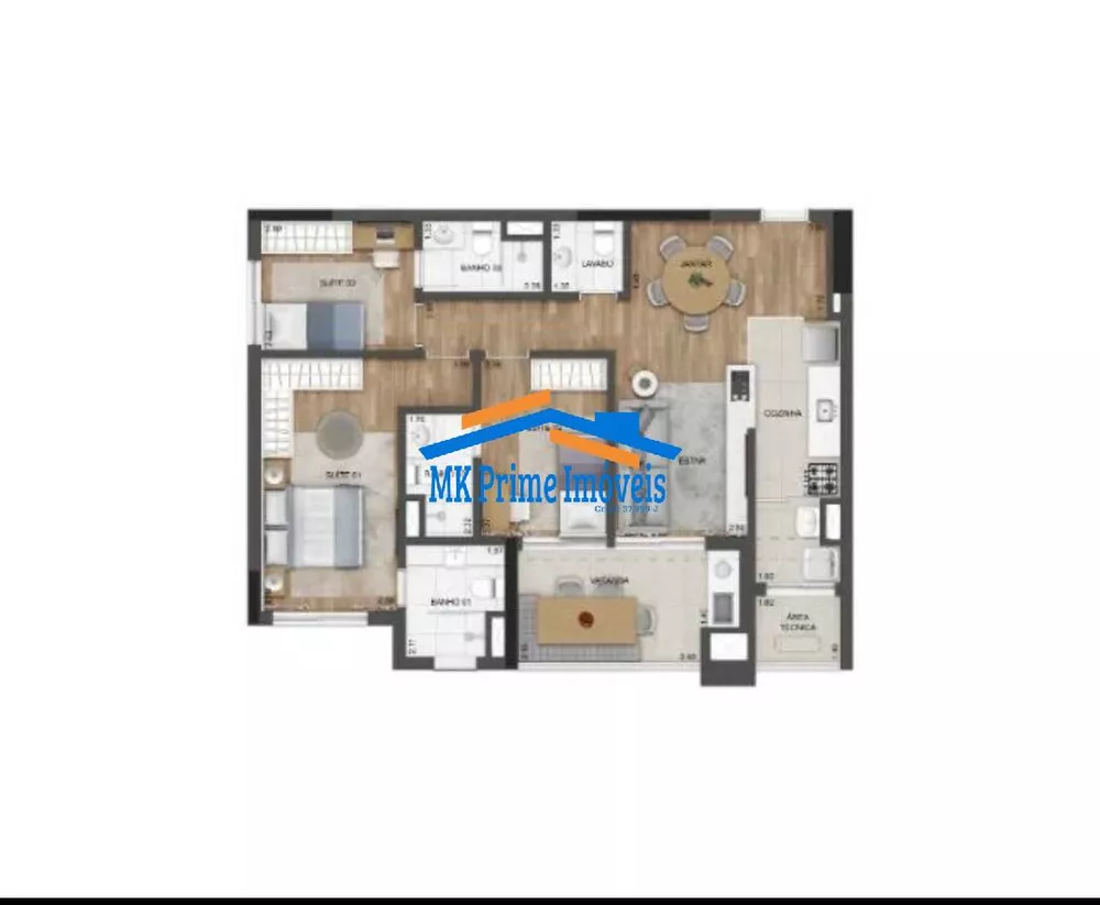 Apartamento à venda com 3 quartos, 93m² - Foto 3