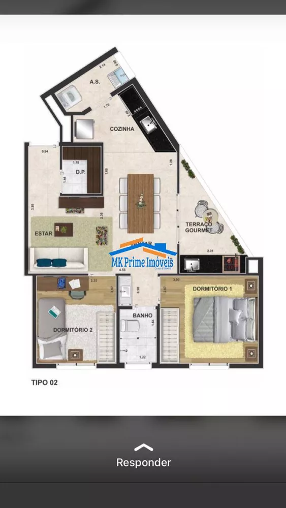 Apartamento para alugar com 2 quartos, 52m² - Foto 2