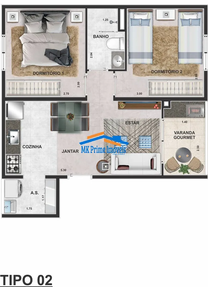 Apartamento, 2 quartos, 43 m² - Foto 5