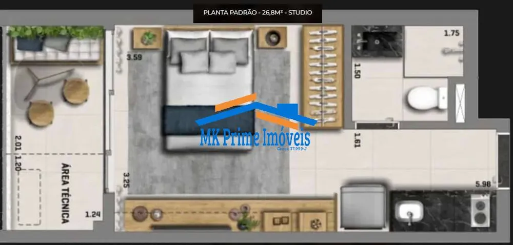 Apartamento, 1 quarto, 22 m² - Foto 6