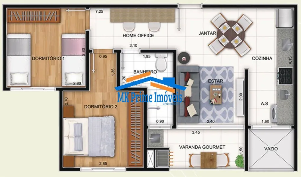 Apartamento, 2 quartos, 54 m² - Foto 7