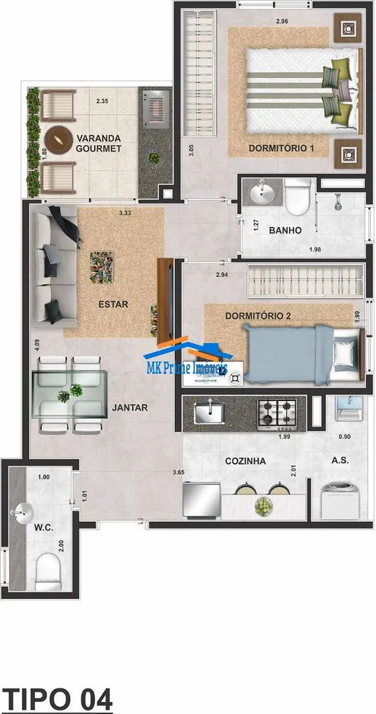Apartamento, 2 quartos, 47 m² - Foto 7