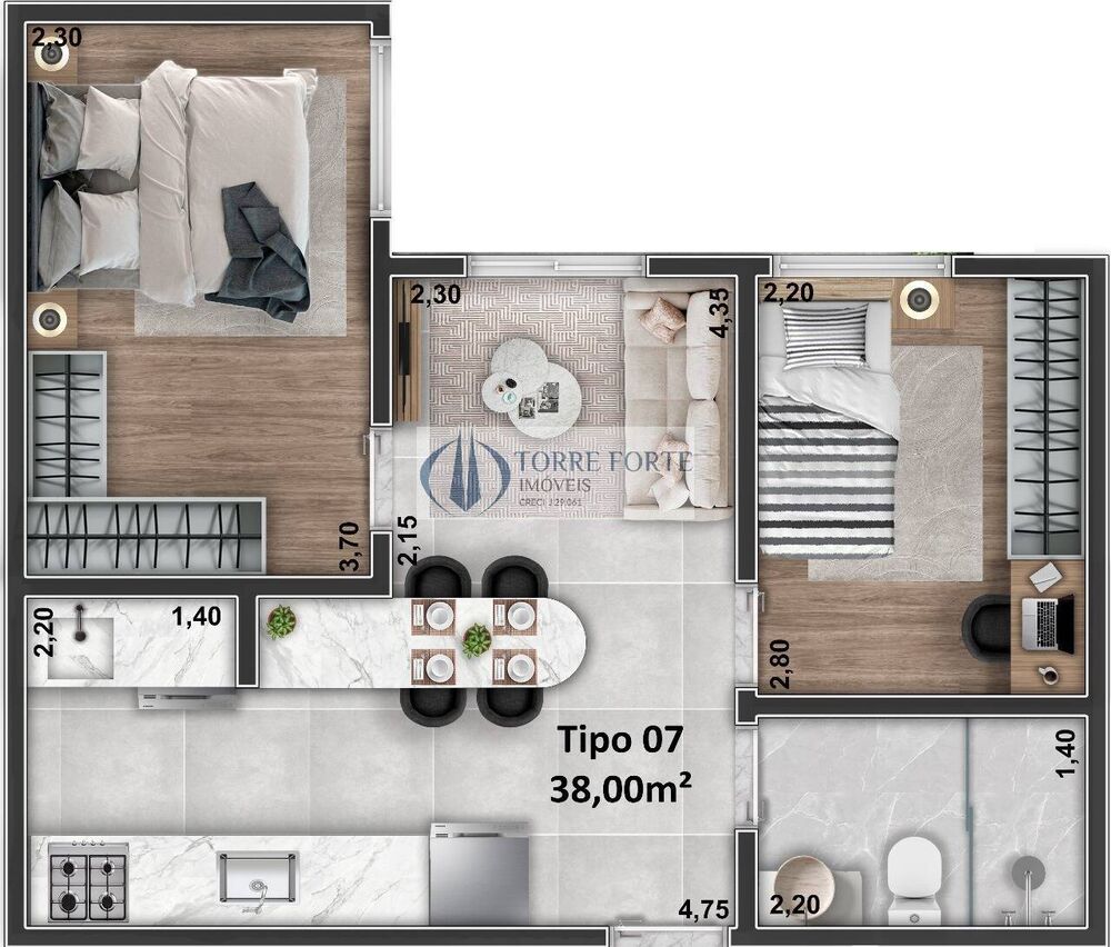 Apartamento, 1 quarto, 28 m² - Foto 6