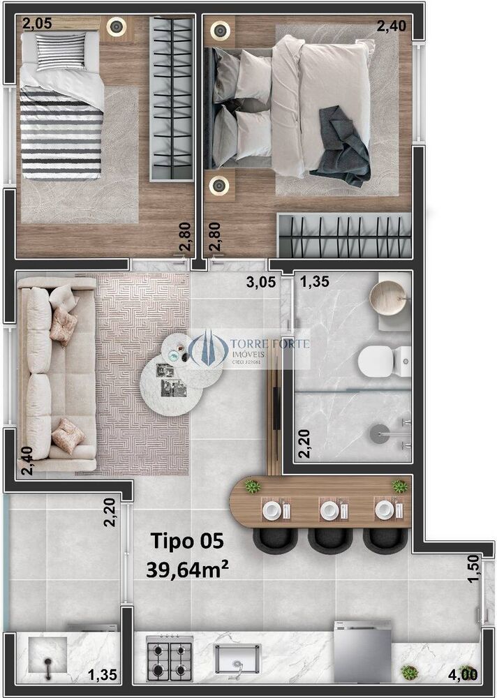 Apartamento, 1 quarto, 28 m² - Foto 5